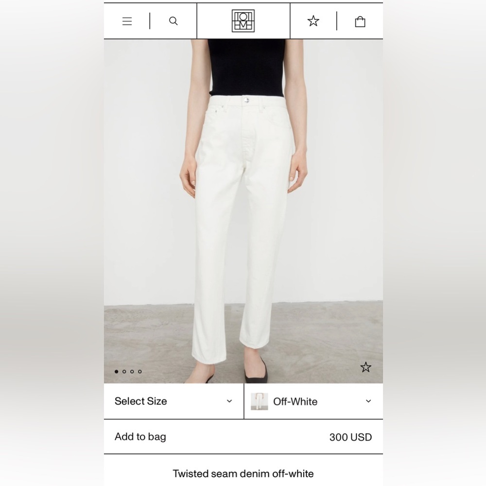 TOTEME Twisted seam denim off-white